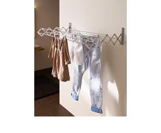 Juwel Ruckzuck 80 Stendibiancheria (Lunghezza asciutta 6,7 m, Asciugatura a Parete Estensibile, Larghezza 80 cm, Max. Portata: 20 kg) 40131, Argento, Meter