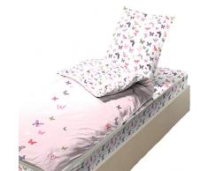 Bleu Câlin Caradou Set di Biancheria da Letto per Bambini 4 Pezzi CAR0 C90AZ ENVO, Cotone, Envol Rosa, 90x190 cm