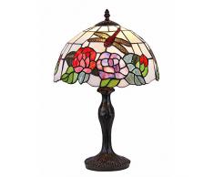 Interfan tavolo Tiffany libellula Media E27, Multicolore