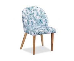 Relaxdays Sedia Imbottita Morbida Fodera di Stoffa Stampa di bambÃ¹ Comoda Imbottitura, Legno, Fantasia, HxLxP: 80 x 55 x 53 cm