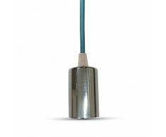 V-TAC â , serie Portalampada cromato vt-7338) lampada a sospensione cromo + Cavo, Ã36 x 60 mm blu