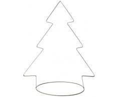 OmniMarket - Albero di Natale in Metallo, Taglia Unica, Colore: Grigio e Bianco