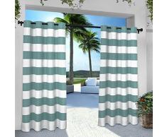 Exclusive Home Tende EH8001Â âÂ 03Â 2Â âÂ 84Â g Indoor/Outdoor Cabana Stripe Grommet Top Finestra Tenda a Pannello, Verde Acqua, 54Â x 213,4Â cm, Set di 2
