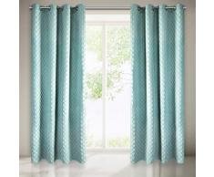 Eurofirany Tenda Elegante con Motivo Ondulato, Colore Menta, 8 Occhielli, Elegante, Alta qualitÃ , Glamour per Camera da Letto, Soggiorno, 135 x 250 cm