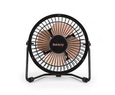 Beldray EH2665RG-Mini Ventilatore da scrivania inclinabile USB da 4, 5 V, Colore Oro Rosa per PC, Laptop, Mac Book, Chromebook, 10 cm