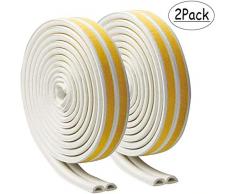 Bulk Hardware BH05065 Striscia Sigillante Paraspifferi Autoadesiva in Gomma EPDM, Profilo a D, Bianco, 4 x 2.5 m, 2 unitÃ 