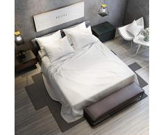 PETTI Artigiani Italiani - Lenzuola, Lenzuola Una Piazza e Mezza, Bianco, Set Lenzuola, Lenzuola Percalle, Biancheria da Letto, 100% Cotone Percalle Made in Italy