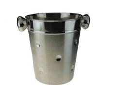 Apollo - Secchiello per Champagne in Acciaio Inox, 21 x 20 cm, Colore: Argento