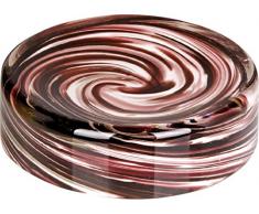 Nicol Ciotola Rotonda 2001816Â Layla, Usare su Entrambi i Lati Porta saponetta/ripiano in Bagno, Vetro, Colore: Mora/Bianco, 10.0Â x 3.0Â x 11.0Â cm