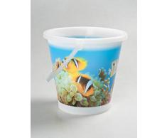 DEM Secchio Multicolore, 30 x 30 x h28 cm, Decoro, plastica Polipropilene, 30 x 30 x 28 cm