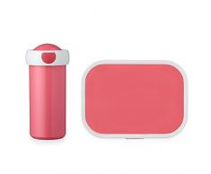 MEPAL - Set per Il Pranzo Campus, con Bicchiere e Contenitore per Il Pane, 2 Pezzi, 0 mm, Colore: Rosa