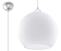 Sollux Lighting Ball - Lampadario a sospensione in vetro, colore: Bianco cromato