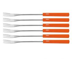 Spring 2890295706 - Forchettine da fonduta, MOD. Basic, 6 Pezzi, Colore: Arancio