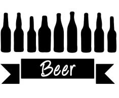PLAGE Decorazione murale Adesivo con Motivo Beer, Vinile, Nero, 48Â x 3Â x 68Â cm