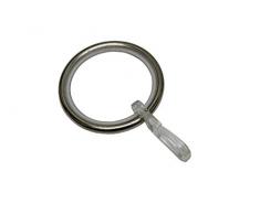 Anelli per tende GARDINIA per aste per tende con Ã 25 mm, incluso inserto scorrevole e gancio pieghevole, 10 pezzi, larghezza 4 mm, metallo, aspetto acciaio inox