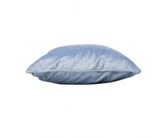 Homea Romantic - Cuscino con bordino, in velluto e poliestere, tinta unita, 40Â x 40Â cm, Poliestere, cielo, 40 x 40 cm