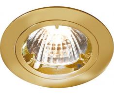 Knightsbridge - Faretto a incasso in alluminio IP20, 230 V/12 V, GU10/MR16 RD1B. ottone