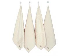 Ecoterry - Set di Strofinacci da Cucina, in Cotone Organico, Colore Naturale, Senza Tinte, 50 x 50 cm, 4 Pezzi