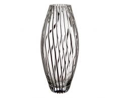 Vetro di Bohemia Glee Vaso, Vetro, Nero, 10Â x 30.5Â x 14Â cm