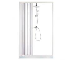 FERIDRAS Aurora Box Doccia Estensibile, PVC, Bianco/Trasparente, 3.5x90x185 cm