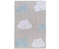 benuta Bambini Clouds - Tappeto per cameretta dei Bambini, Cotone, Blu, 150x225 cm