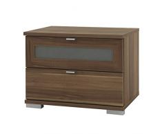 Wimex Box Comodino con 2Â cassetti Vetro/Pannello