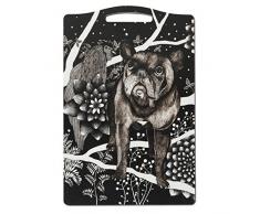 Nadja Wedin Design - Tagliere 20 x 30 cm, Colore: Nero/Bianco, Legno, The French Dog, 20x30 cm