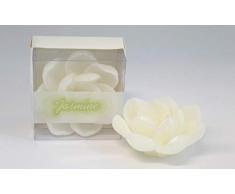HGD Candela Galleggiante Fiore di Gelsomino, Colore: Bianco, Cera, Normale