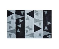 LifeStyle-Mat 100208 Tappetino Triangolo Antiscivolo e Lavabile, Ideale per lingresso, Il Guardaroba o la Cucina, 40 x 60 cm, Nero/Grigio