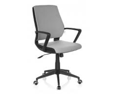 hjh OFFICE 719270 Sedia da ufficio/Sedia girevole ESTRA BLACK tessuto grigio, meccanismo oscillante, regolabile in altezza, design moderno, stabile, 110 kg