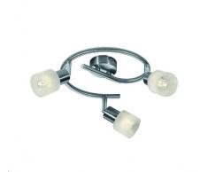 Reality Leuchten Reality R82073907 Laval Plafoniera, 3xG9, 2.5 W LED, Nichel Opaco/Alabastro, 12 cm, Metallo