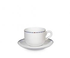 H&H 826092 Astrid Set 6 Tazze tè, Porcellana, con Piatto, Decorato, 180 CC
