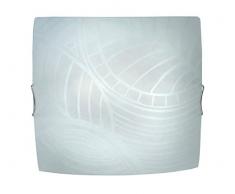 Tosel 40260 Plafoniera - Mae Filo e Lamiera Acciaio, Vetro Opaco, E27, 60 W, Bianco