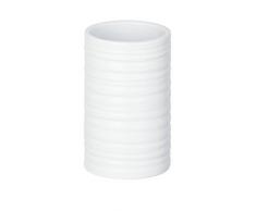 WENKO Bicchiere portaspazzolini Mila bianco ceramica - Portaspazzolino per spazzolini e dentifricio, Ceramica, 6.5 x 10.5 x 6.5 cm, Bianco