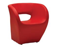 Premier Housewares 2403499 Sedia Aldo in Effetto Pelle, Rosso