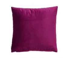 B&H Cuscino con zip nascosta, velluto, viola, Singolo, 45Â x 45Â x 5Â cm