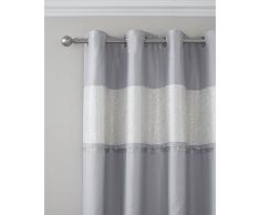 Catherine Lansfield Luxor jacquard tenda con occhielli, 167,6Â x 228,6Â cm, colore: Argento