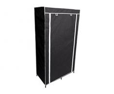 Perel Textiler - Guardaroba in Acciaio, Colore: Nero, 88 x 45 x 160 cm