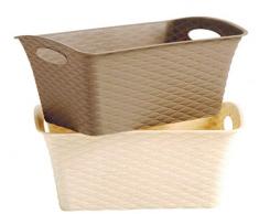LEGA Cesto Rattan, Multicolore, 30 x 19 x 12 cm