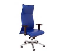 Piqueras Y Crespo (PIQU7) Poltrona albacete XL Pelle Blu Fino a 160 kg sedie da Ufficio, Taglia Unica