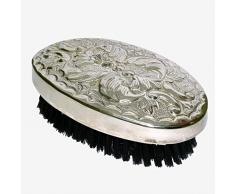 Better & Best - Spazzola Ovale, Forma Ovale, con Finitura Argentata, Dimensioni 7 x 12,5 x 4 cm, Materiale: Metallo