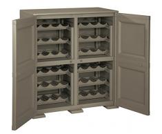 Tontarelli Omnimodus Armadio Porta Bottiglie 48 Ante Lisce, Wengè, 79x47x85.5 cm