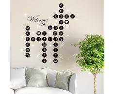 Wallflexi Cameretta con Cristalli Swarovski & Word Puzzle murale Decalcomanie Home Decorazione Soggiorno Ristorante Cafe Ufficio Décor