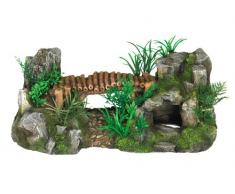 Nobby Ponte in Legno con Piante Acquario Decorativo, 31.3Â x 17Â x 12.7Â cm
