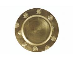 Galileo Casa Spirale Sottopiatto, Melamina, Oro, 33x33x2 cm