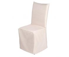 MADURA Copri-sedia a pieghe, cavo, Cotone 100%, Beige très Clair, 50 x 70 cm