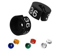 Plastica Tecnica Vlotho â La grandezza Originale trovatore: Modello Anello di Misura in Nero per la Taglia su gruccia, Dimensione a Scelta, 25 Pezzi per Dimensione