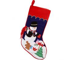 WeRChristmas Decorazione Natalizia Calza Pupazzo di Neve, 48 cm