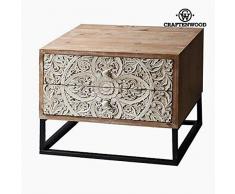 BigBuy Home Comodino da notte, 40 x 53 x 65 cm, Abete Mdf, Multicolore, Taglia unica