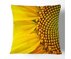 Grande Scatola Art 1Â x Cuscino Decorativo con Copertura di Girasole Giallo Fiore (1) Art Design | Morbido Cuscino per Divano, Sedia o Letto con Imbottitura, Antracite, 58,4Â x 58,4Â cm